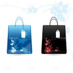 A Pair of Floral Designed Shopping Bags
